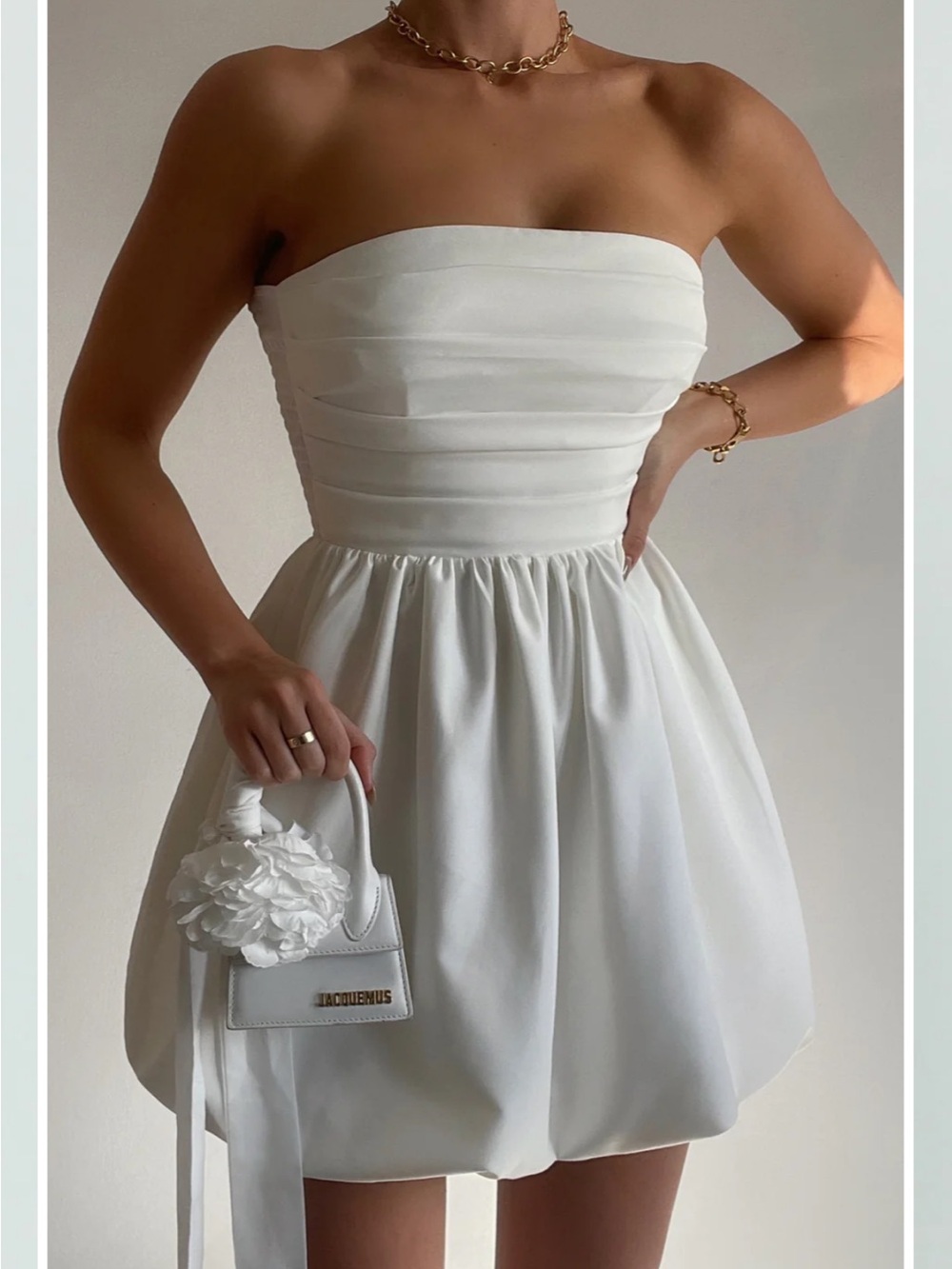 SHOWPO SHAIMA MINI STRAPLESS DRESS Size 4 Off White Color